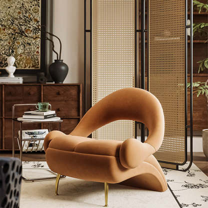Art Deco Velvet Leisure Accent Chair