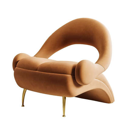 Art Deco Velvet Leisure Accent Chair