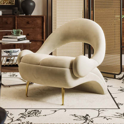 Art Deco Velvet Leisure Accent Chair