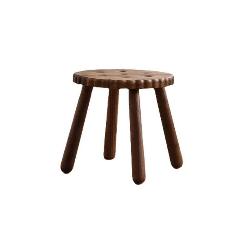 Kids Walnut Round Cookie Low Stool