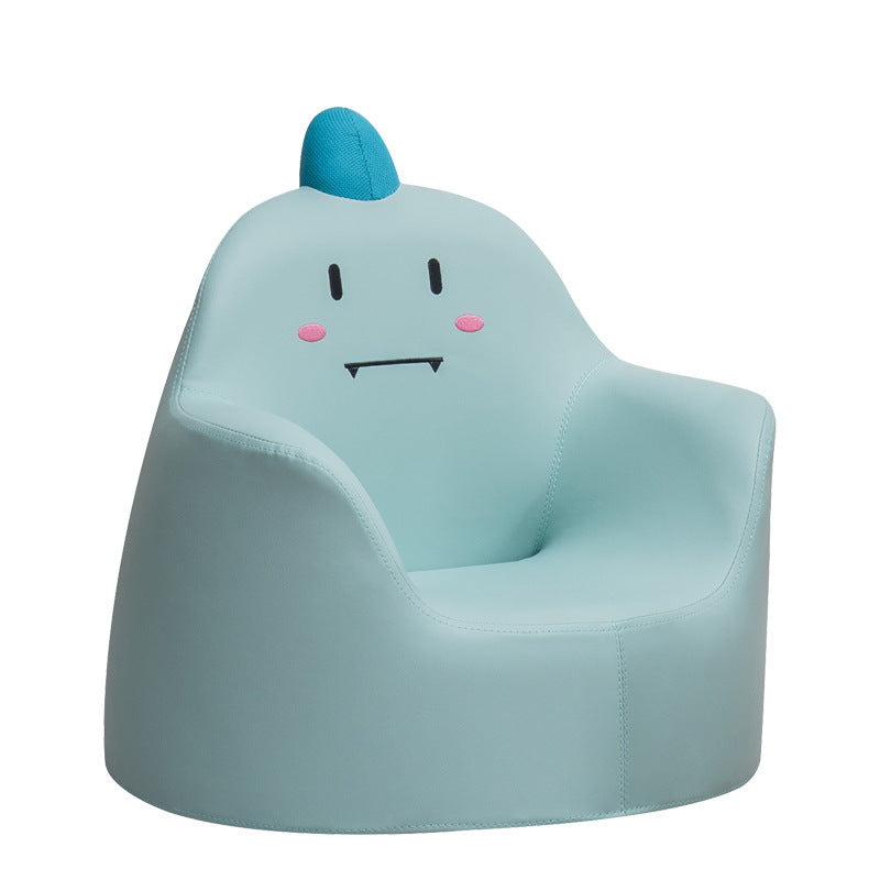 Kids Cartoon Animal Leather Rabbit Bear Dinosaur Low Stool — Gray Rabbit