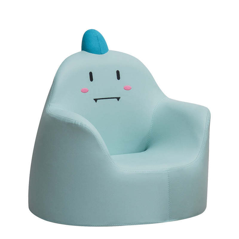 Kids Cartoon Animal Leather Rabbit Bear Dinosaur Low Stool — Gray Rabbit