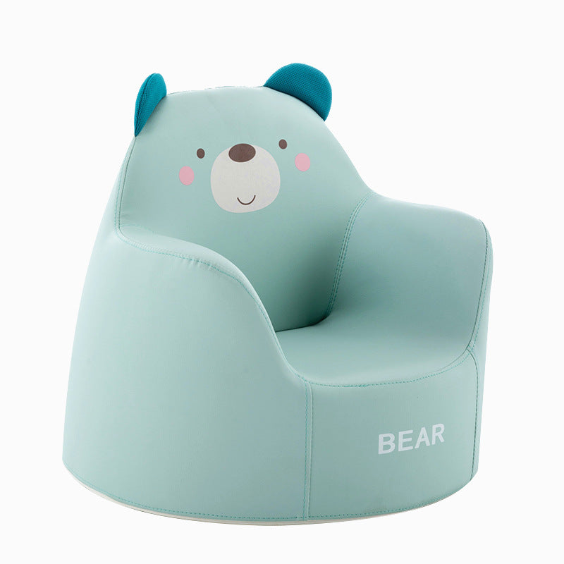 Kids Cartoon Animal Leather Rabbit Bear Dinosaur Low Stool — Yellow Dinosaur
