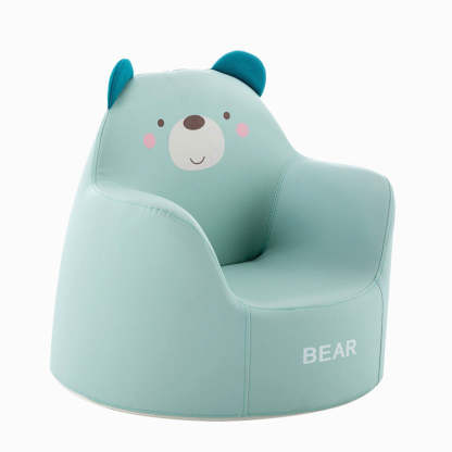 Kids Cartoon Animal Leather Rabbit Bear Dinosaur Low Stool — Yellow Dinosaur