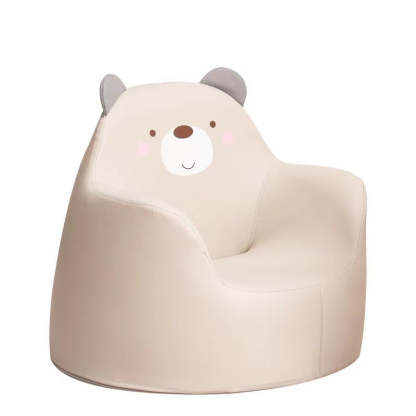 Kids Cartoon Animal Leather Rabbit Bear Dinosaur Low Stool — White Rabbit