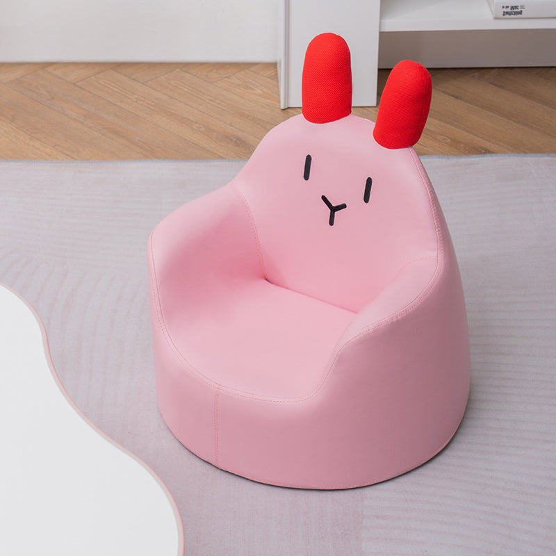 Kids Cartoon Animal Leather Rabbit Bear Dinosaur Low Stool — Blue Dinosaur