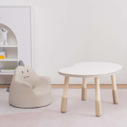 Kids Cartoon Animal Leather Rabbit Bear Dinosaur Low Stool — Pink Smile Rabbit