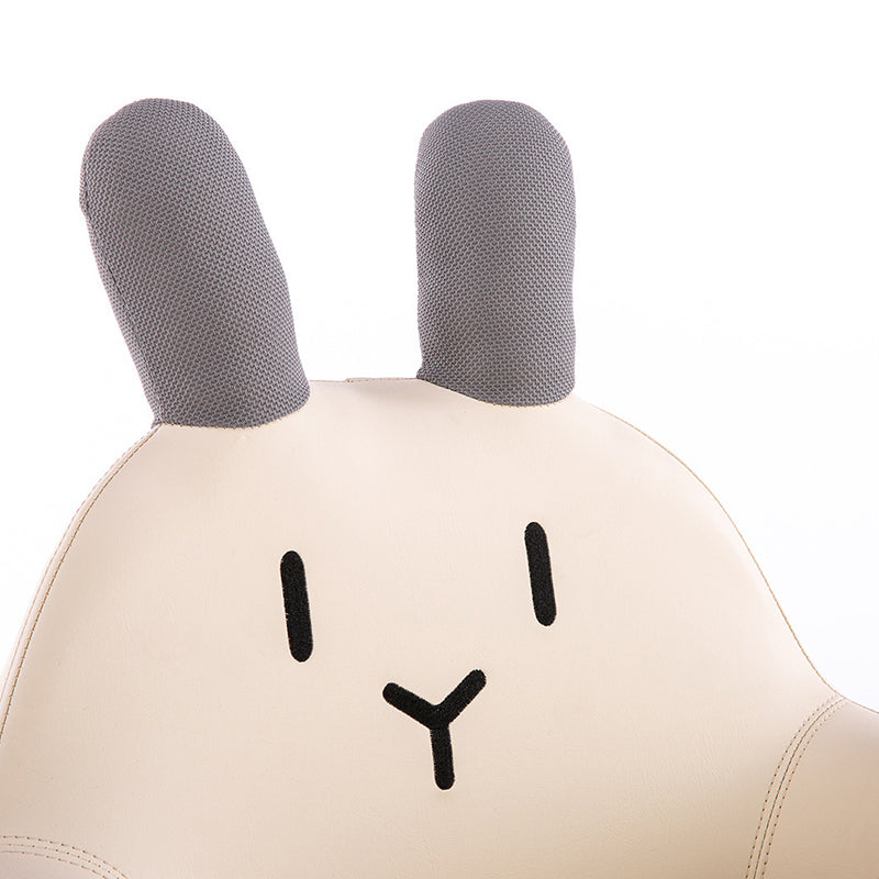 Kids Cartoon Animal Leather Rabbit Bear Dinosaur Low Stool — Gray Rabbit