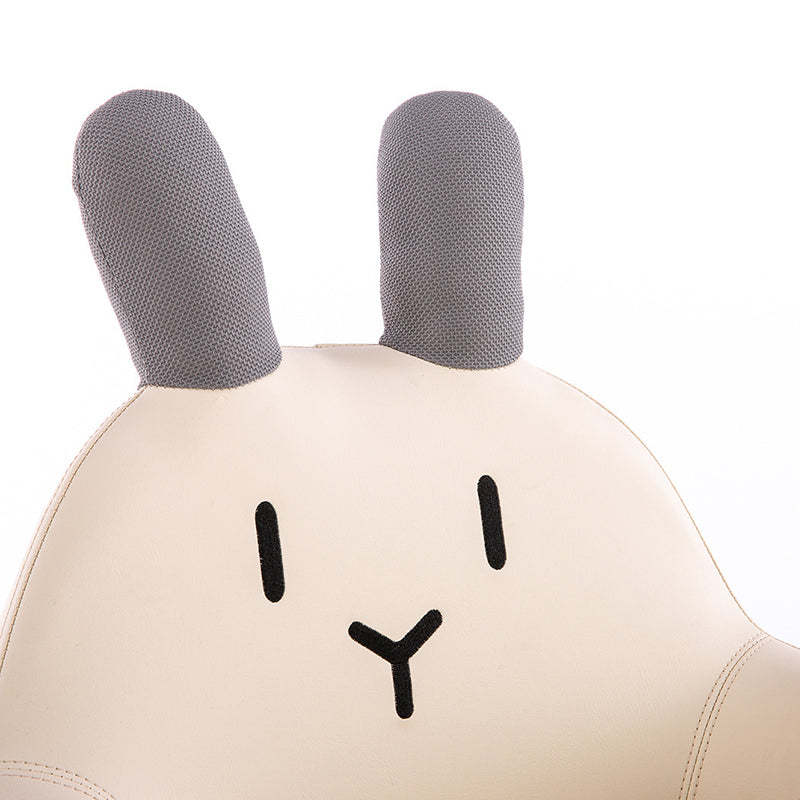 Kids Cartoon Animal Leather Rabbit Bear Dinosaur Low Stool — Gray Rabbit