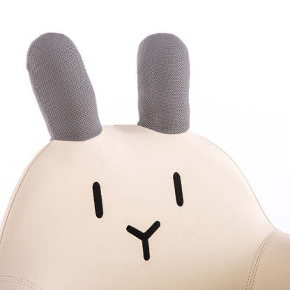 Kids Cartoon Animal Leather Rabbit Bear Dinosaur Low Stool — Gray Rabbit