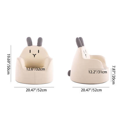 Kids Cartoon Animal Leather Rabbit Bear Dinosaur Low Stool — Gray Dinosaur - B