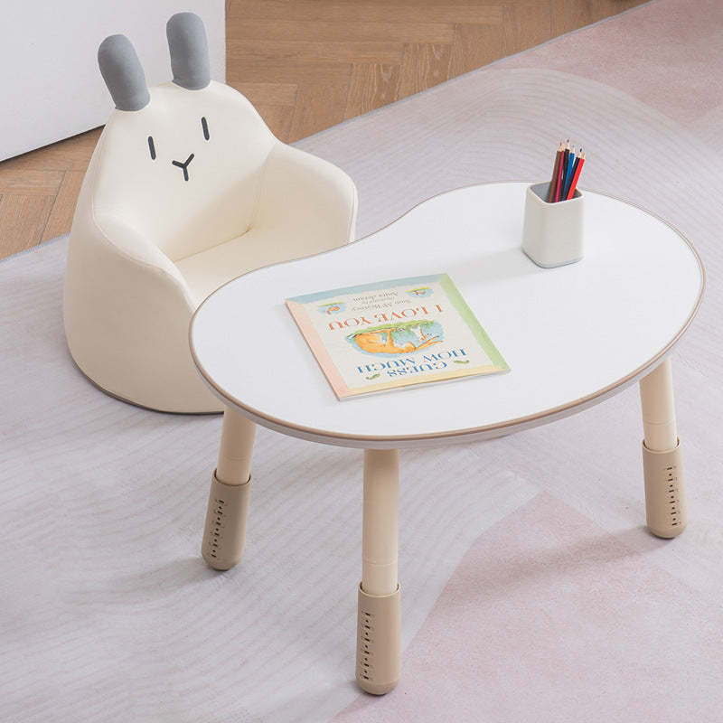Kids Cartoon Animal Leather Rabbit Bear Dinosaur Low Stool — Gray Dinosaur - A