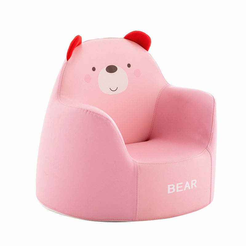 Kids Cartoon Animal Leather Rabbit Bear Dinosaur Low Stool — Blue Dinosaur