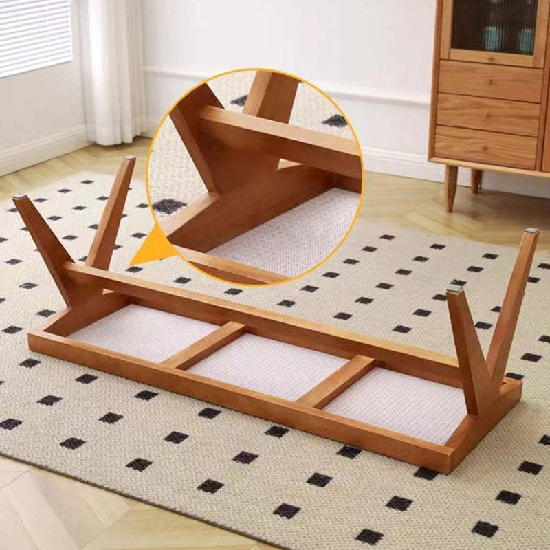 Japanese Woven Rubberwood Rattan Backless Low Stool