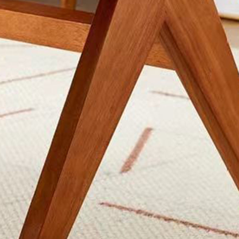 Japanese Woven Rubberwood Rattan Backless Low Stool