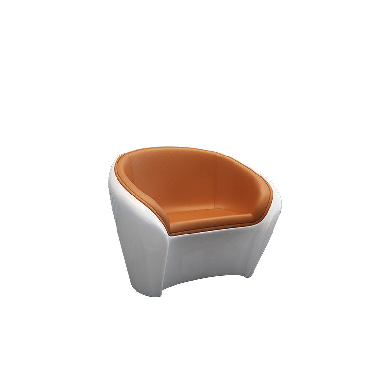 Scandinavian Leather Oval Chair Table Set