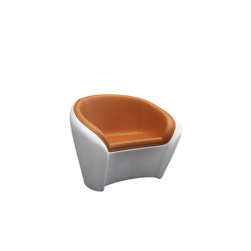 Scandinavian Leather Oval Chair Table Set