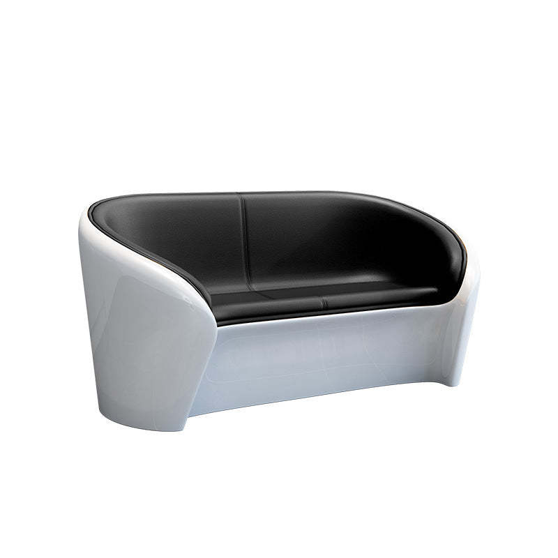Scandinavian Leather Oval Chair Table Set