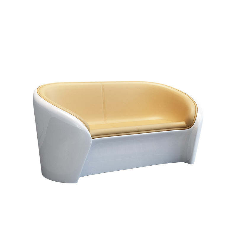 Scandinavian Leather Oval Chair Table Set