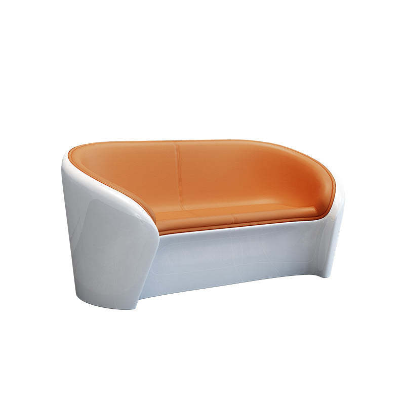 Scandinavian Leather Oval Chair Table Set