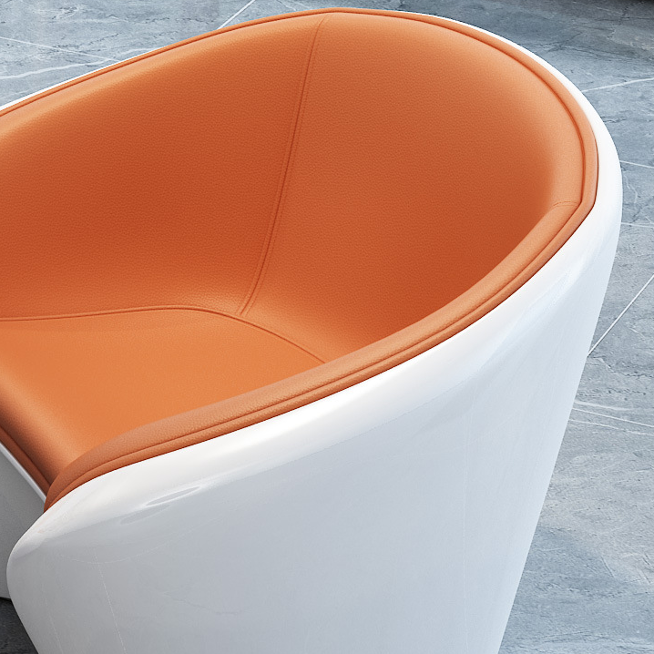 Scandinavian Leather Oval Chair Table Set