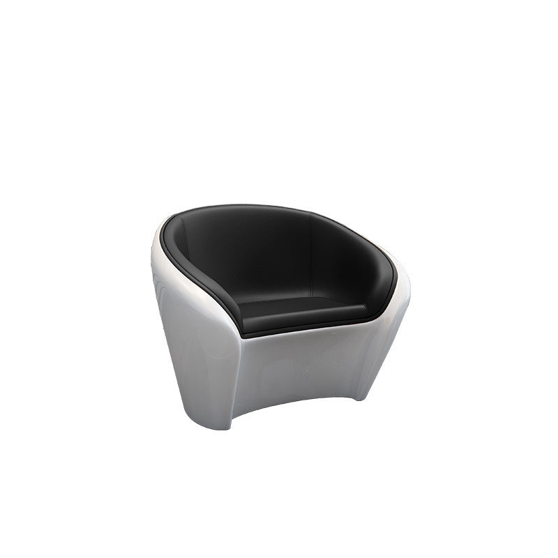 Scandinavian Leather Oval Chair Table Set