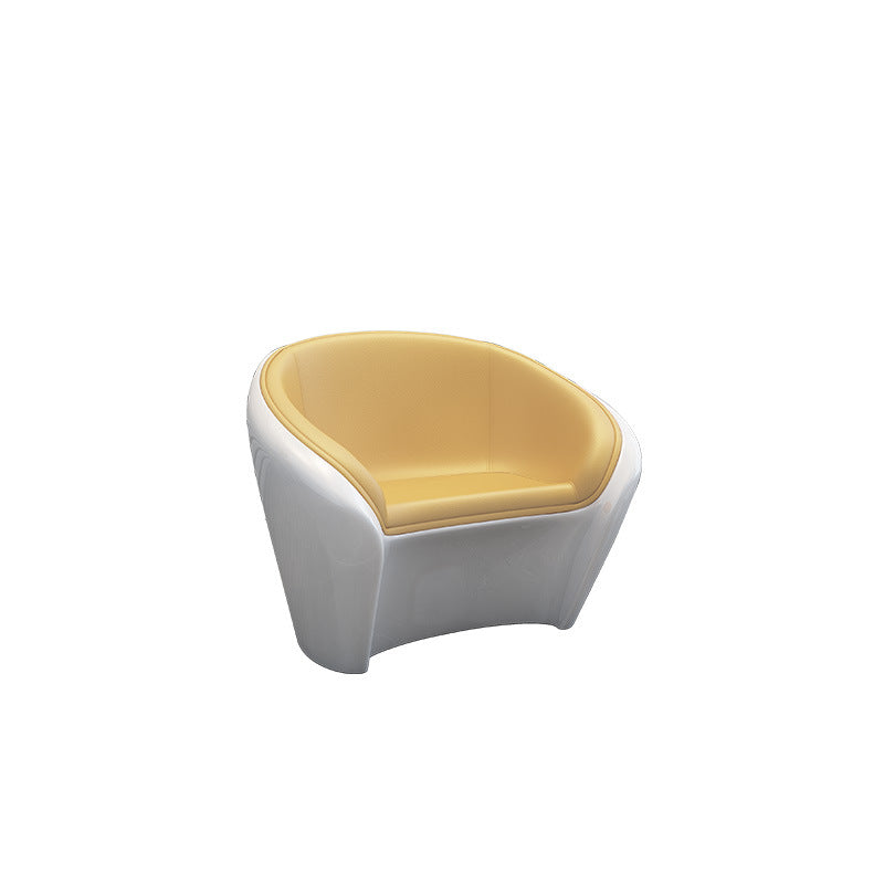 Scandinavian Leather Oval Chair Table Set