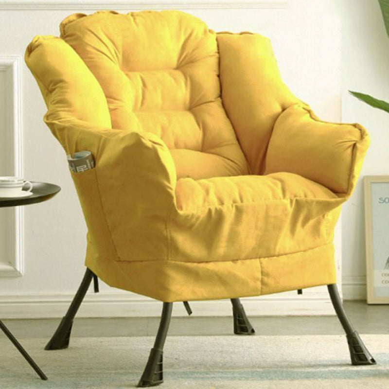 Scandinavian Deerskin Flannel Petal Accent Chair — Deerskin Flannel / Yellow