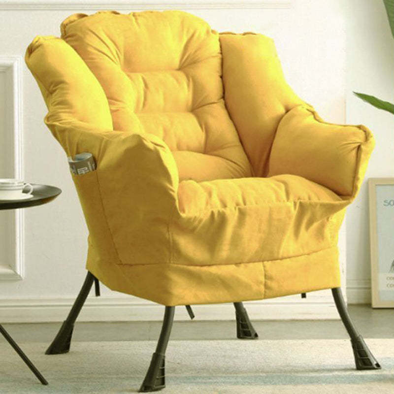 Scandinavian Deerskin Flannel Petal Accent Chair — Deerskin Flannel / Yellow