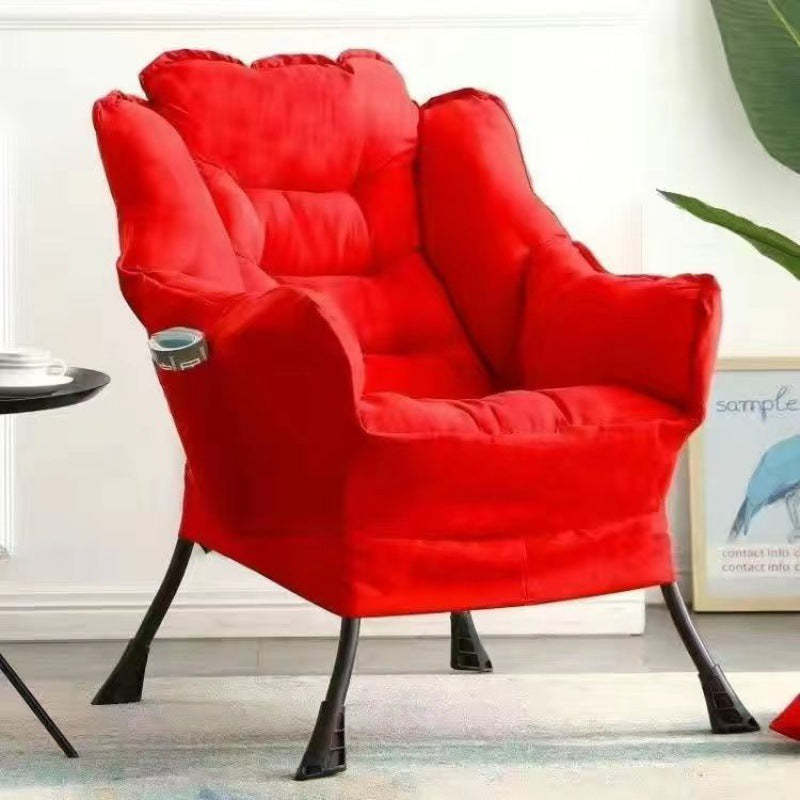 Scandinavian Deerskin Flannel Petal Accent Chair — Deerskin Flannel / Pink