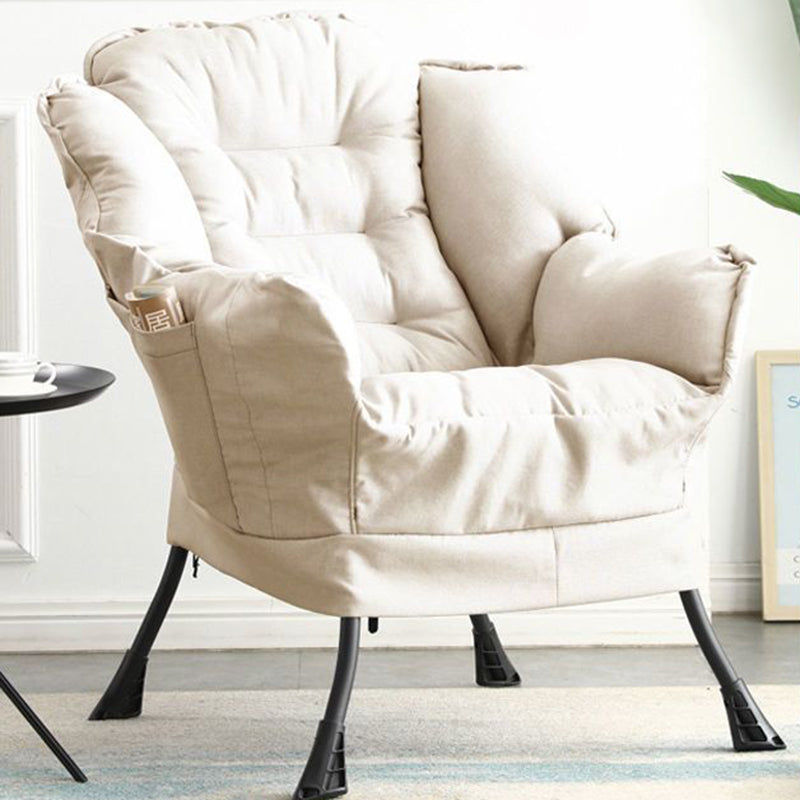 Scandinavian Deerskin Flannel Petal Accent Chair — Deerskin Flannel / Red