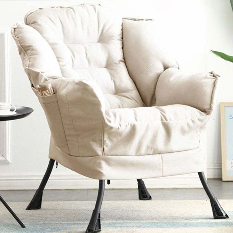 Scandinavian Deerskin Flannel Petal Accent Chair — Deerskin Flannel / Red