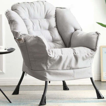 Scandinavian Deerskin Flannel Petal Accent Chair