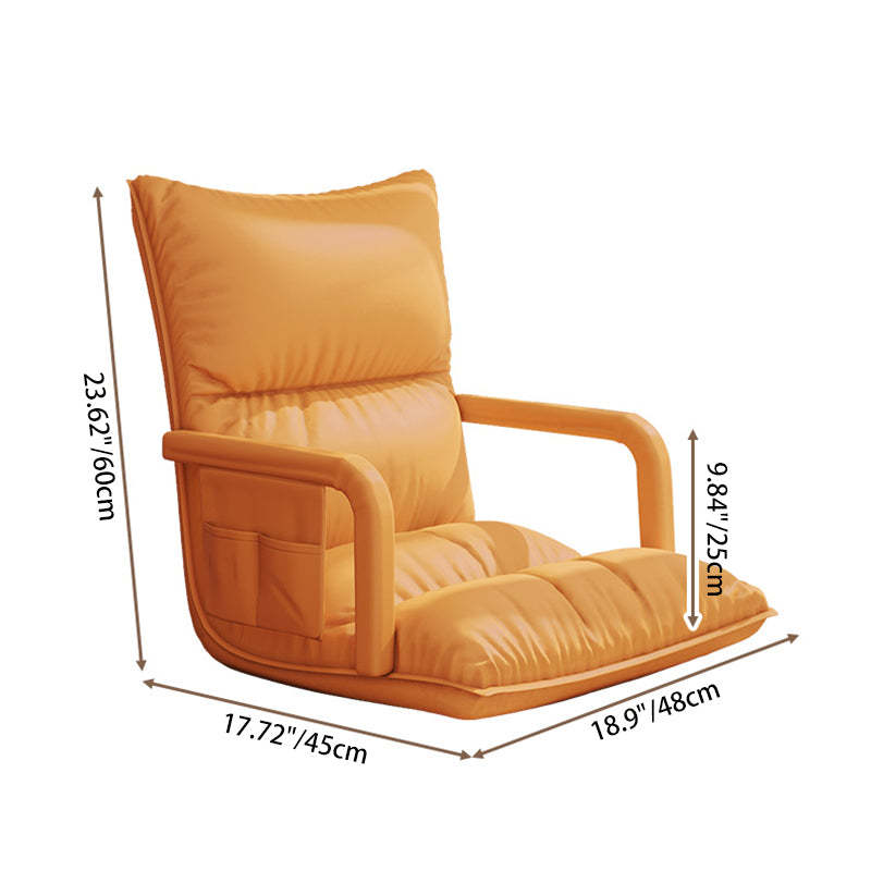 Modern Cotton Adjustable Back Chair — With Armrest / Gray