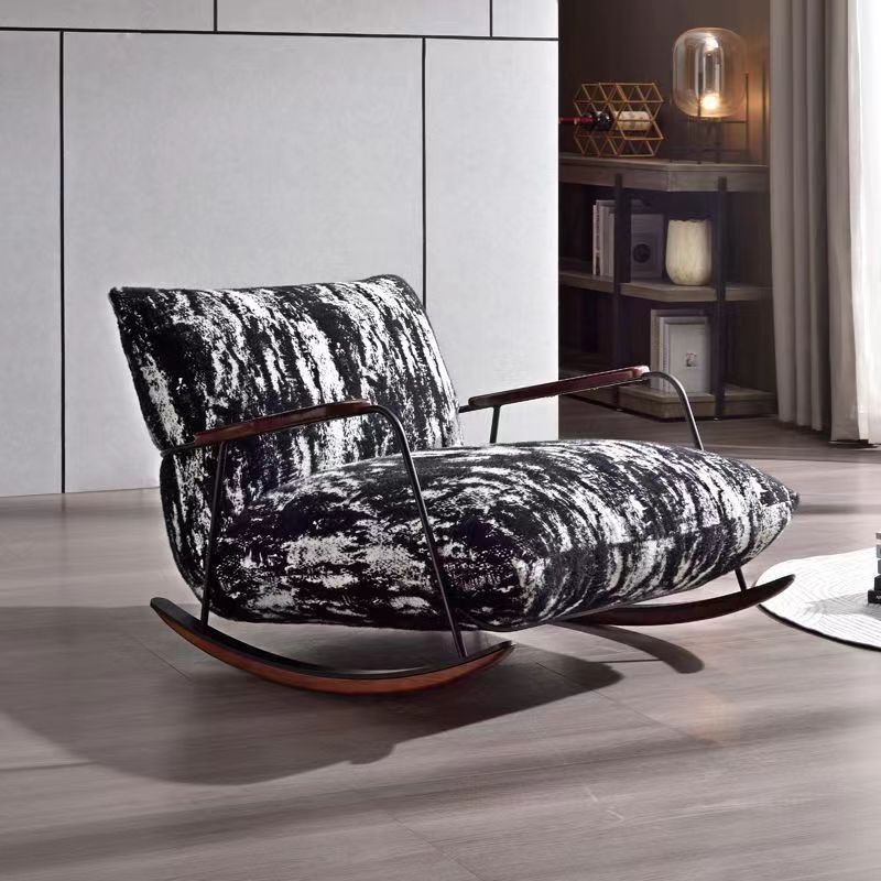 French home rocking yellow recliner, Lighom — Chair Only / Ink Black