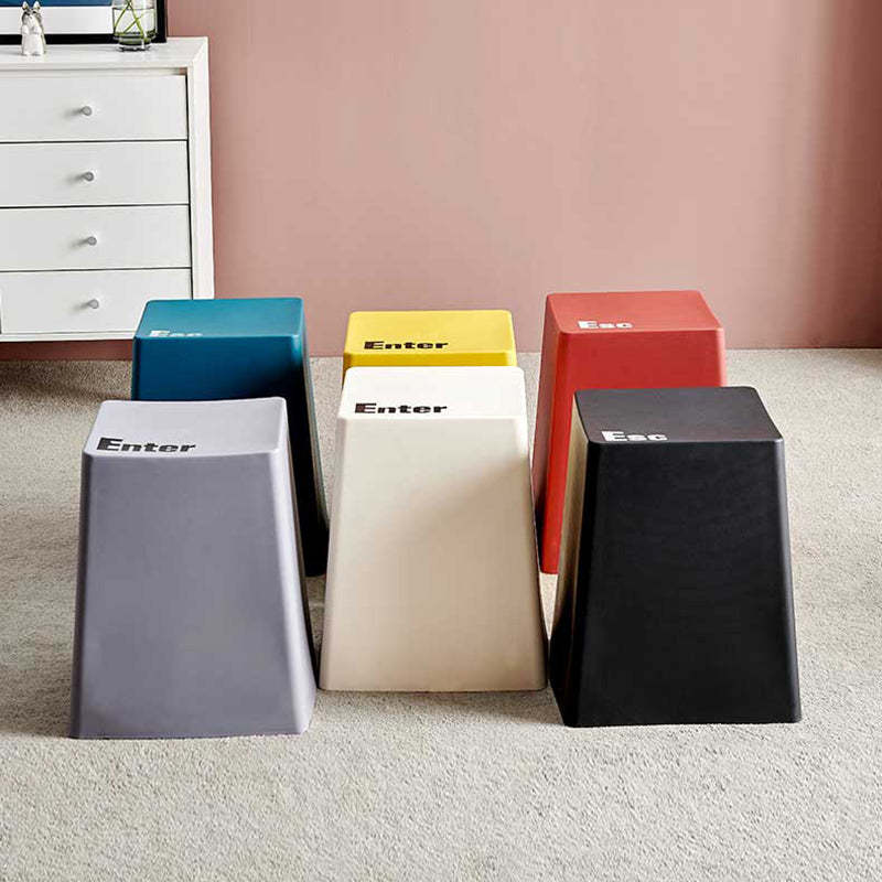 PP Keyboard Button Stackable Stool — White