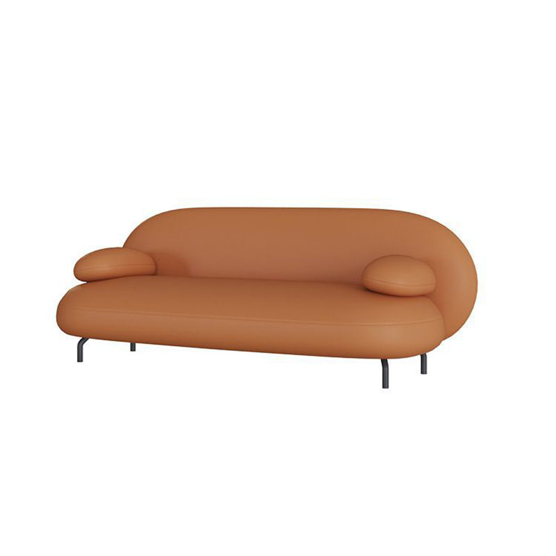 Nordic Leather Wood Iron Oval Sofa