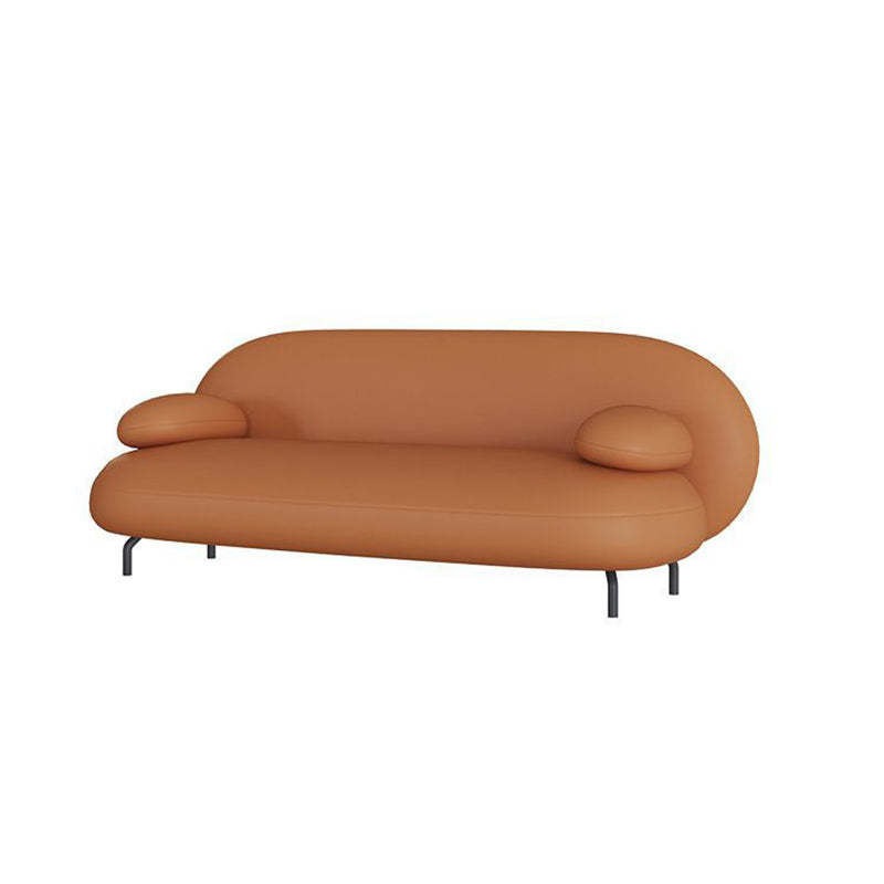 Nordic Leather Wood Iron Oval Sofa