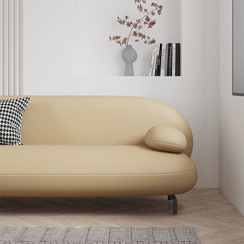 Nordic Leather Wood Iron Oval Sofa