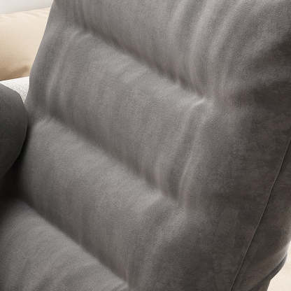 Modern Velvet Metal Cotton Foldable Recliner with Footrest — Only Chair / Gray