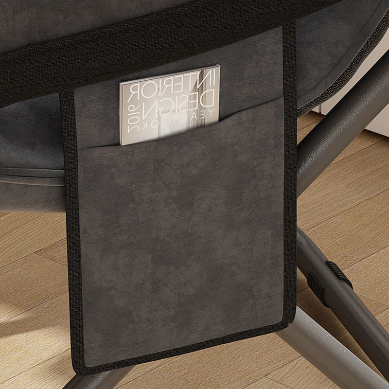 Modern Velvet Metal Cotton Foldable Recliner with Footrest — Only Chair / Green