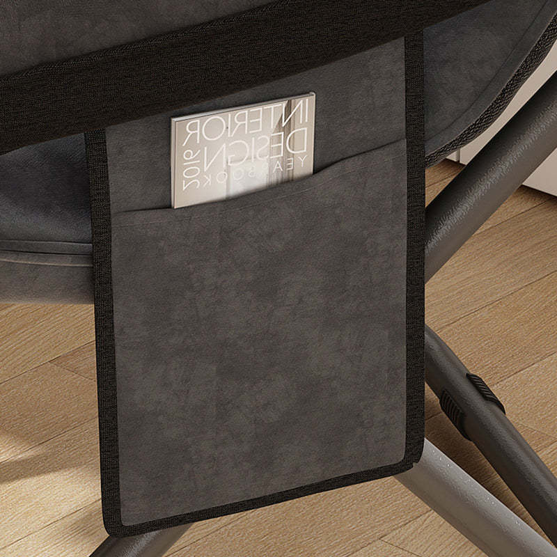 Modern Velvet Metal Cotton Foldable Recliner with Footrest — Only Chair / Green
