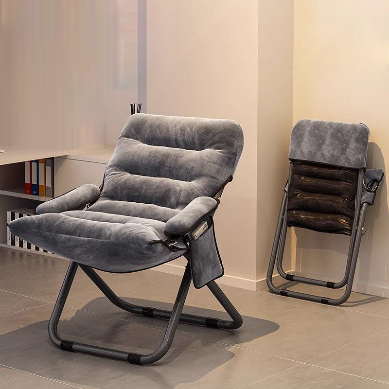 Modern Velvet Metal Cotton Foldable Recliner with Footrest