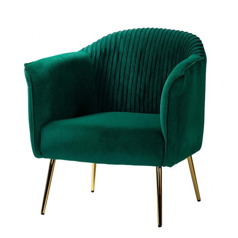 Scandinavian Velvet Iron Striped Accent Chair