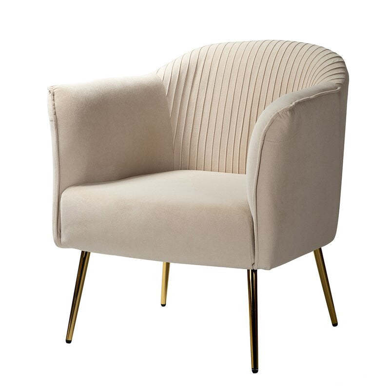 Scandinavian Velvet Iron Striped Accent Chair