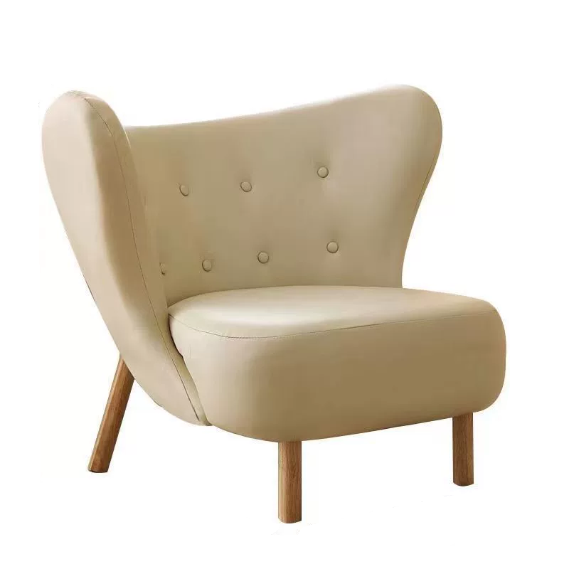 Nordic Lambswool Corduroy Wood Accent Chair