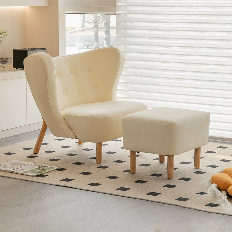 Nordic Lambswool Corduroy Wood Accent Chair