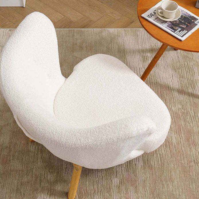 Nordic Lambswool Corduroy Wood Accent Chair — With Footrest / Corduroy - Green