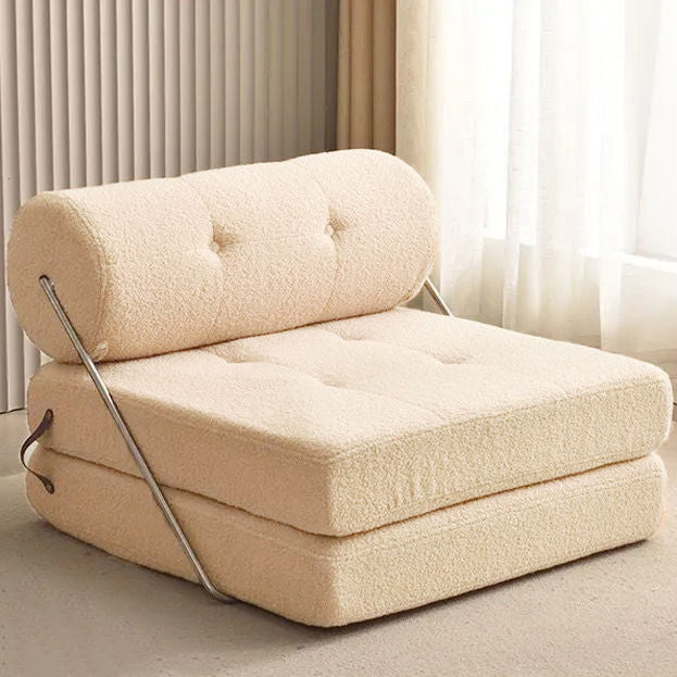Velvet Leather Steel Tofu Foldable Sofa