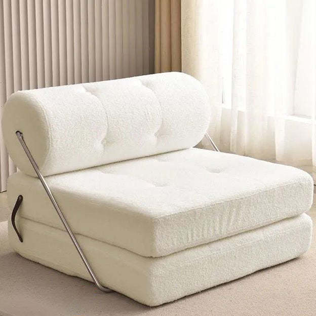 Black leather steel velvet foldable tofu sofas - minimalist